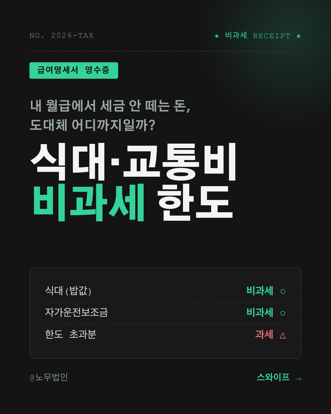 식대 교통비 비과세 한도