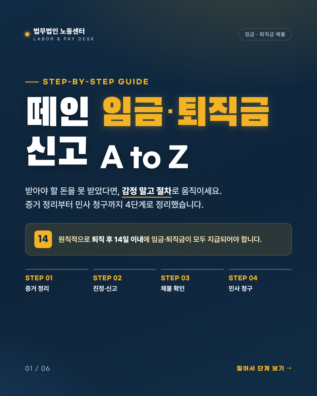 임금 퇴직금 떼였을 때 신고 A to Z